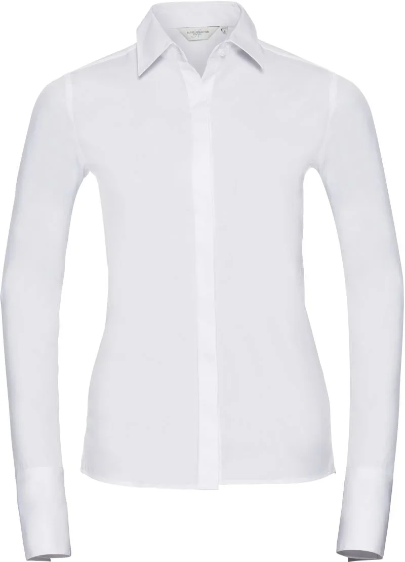 Russell Athletic 960F – Ultimate Stretch Bluse langarm – White