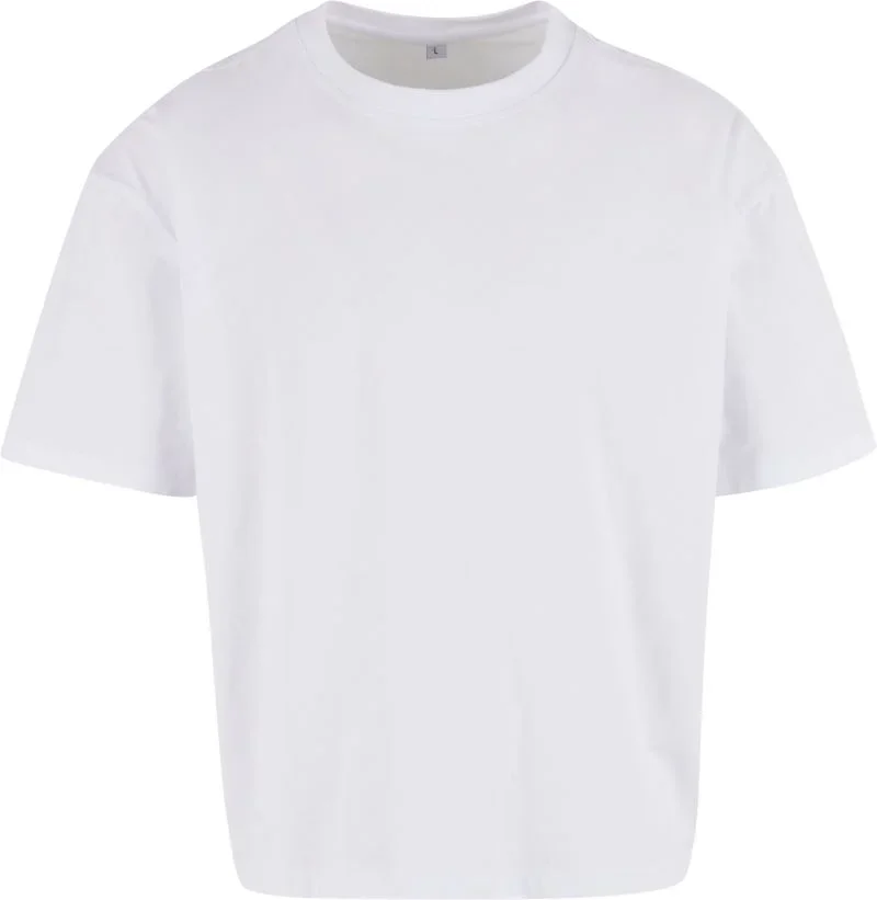 Build your Brand BY 439 – Schweres Herren T-Shirt "Cropped Oversize" – White