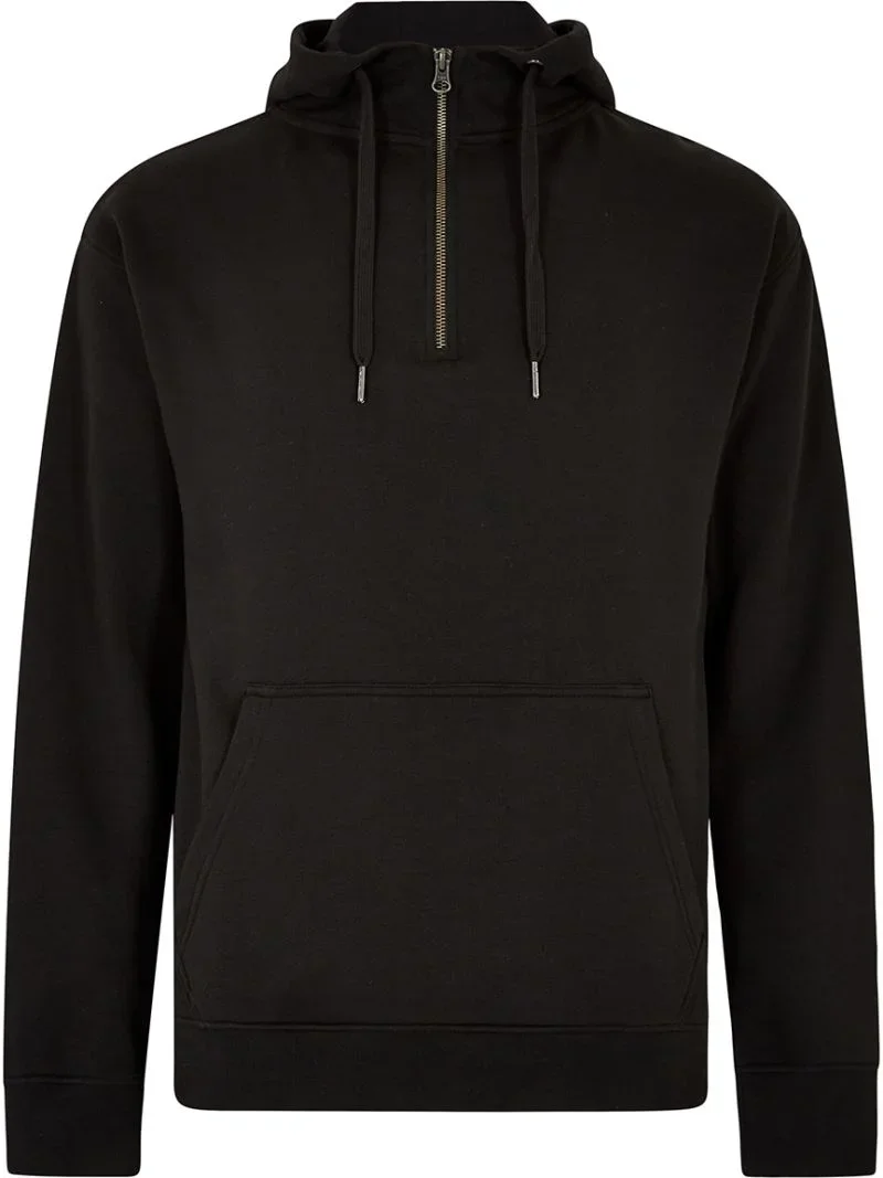 Kustom Kit KK 336 – Kapuzen Sweater mit 1/4 Zip – Black
