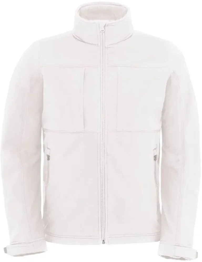 B&C Collection Hooded Softshell – Herren 3-Lagen Kapuzen Softshell Jacke – White