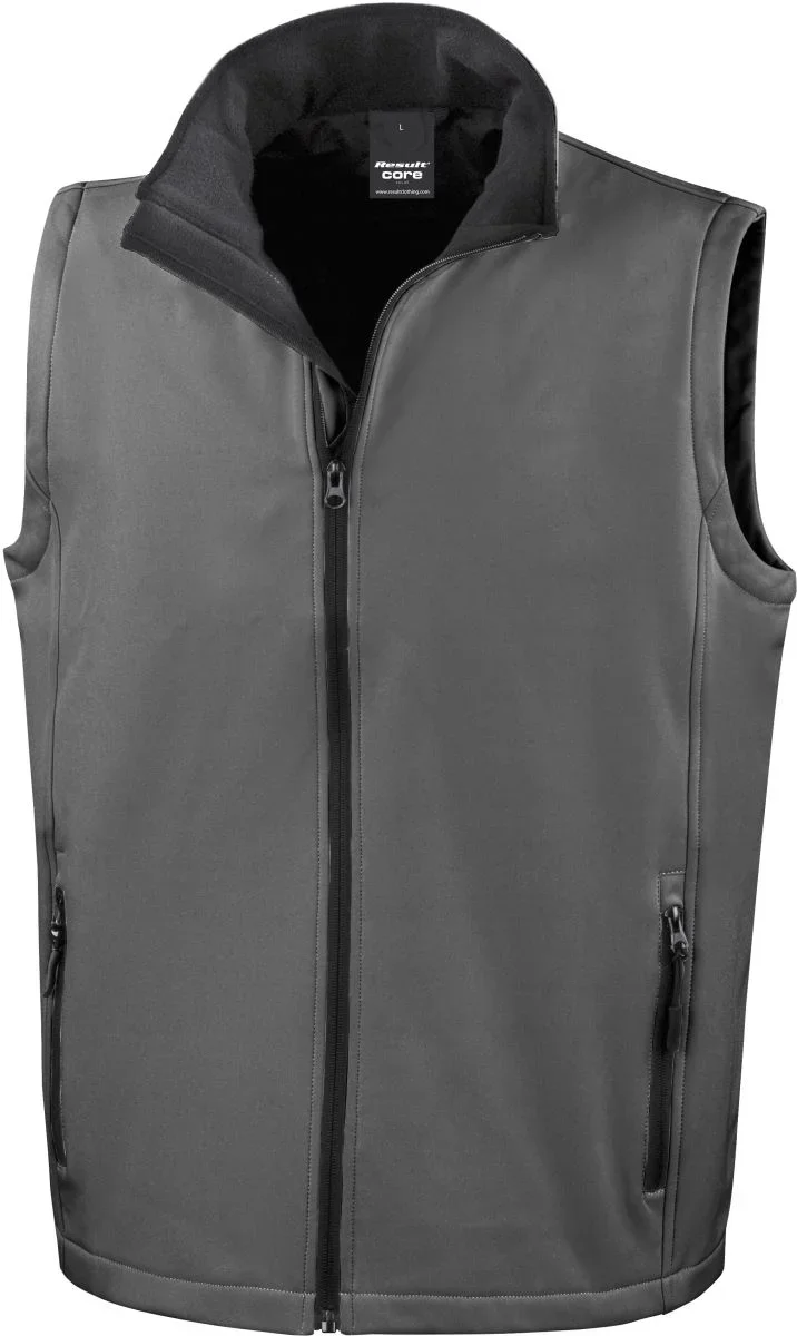 Result R 232M – Herren 2-Lagen Softshell Gilet "Printable" – Charcoal/Black