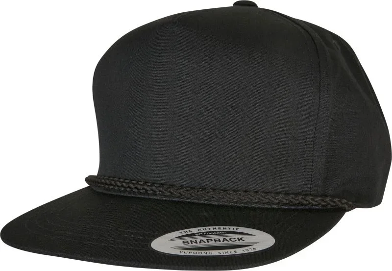 Flexfit 6002 – 5 Panel Kappe "Poplin Golf" – Black
