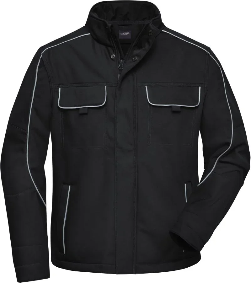 James & Nicholson JN 884 – Workwear Softshell Jacke - Solid – Black