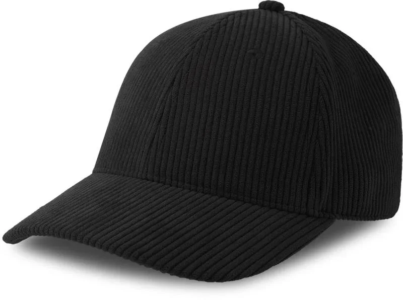 Atlantis Cordy-S – 6 Panel Kord Kappe – Black