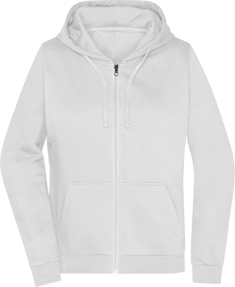 James & Nicholson JN 755 – Damen Kapuzen Sweatjacke – White