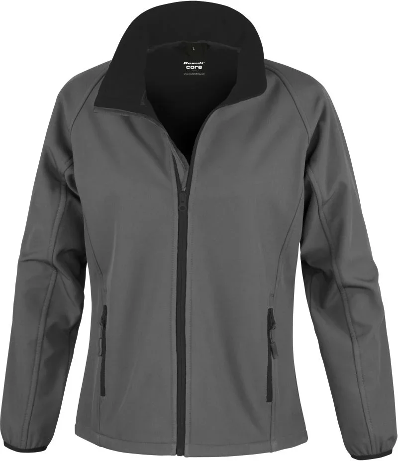Result R 231F – Damen 2-Lagen Softshell Jacke "Printable" – Charcoal/Black