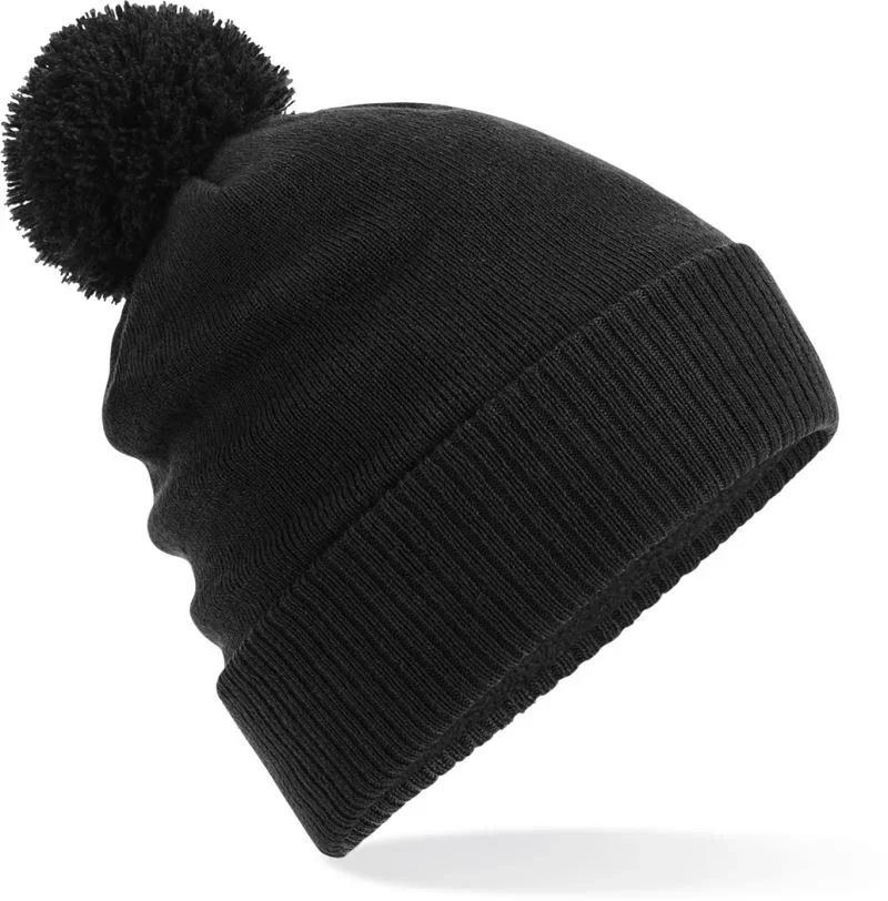 Beechfield B 502 – Wasserabweisende Strickmütze mit Pompon – Black