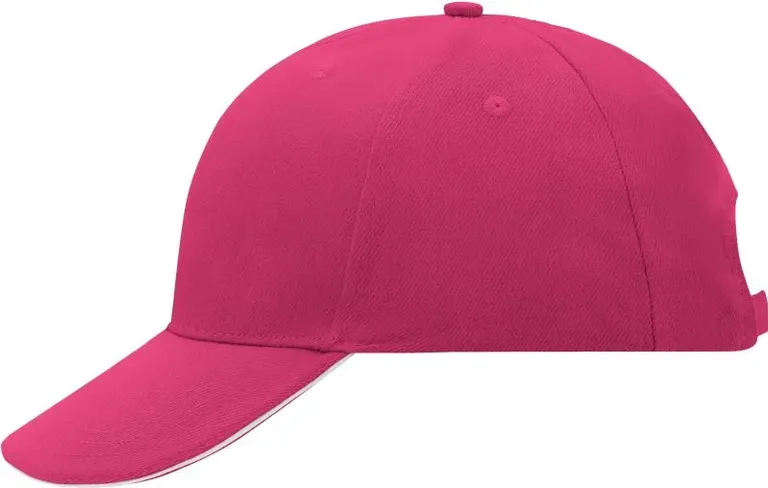 Myrtle Beach MB 24 – 6 Panel Sandwich Kappe – Pink/White
