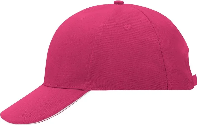 Myrtle Beach MB 24 – 6 Panel Sandwich Kappe – Pink/White