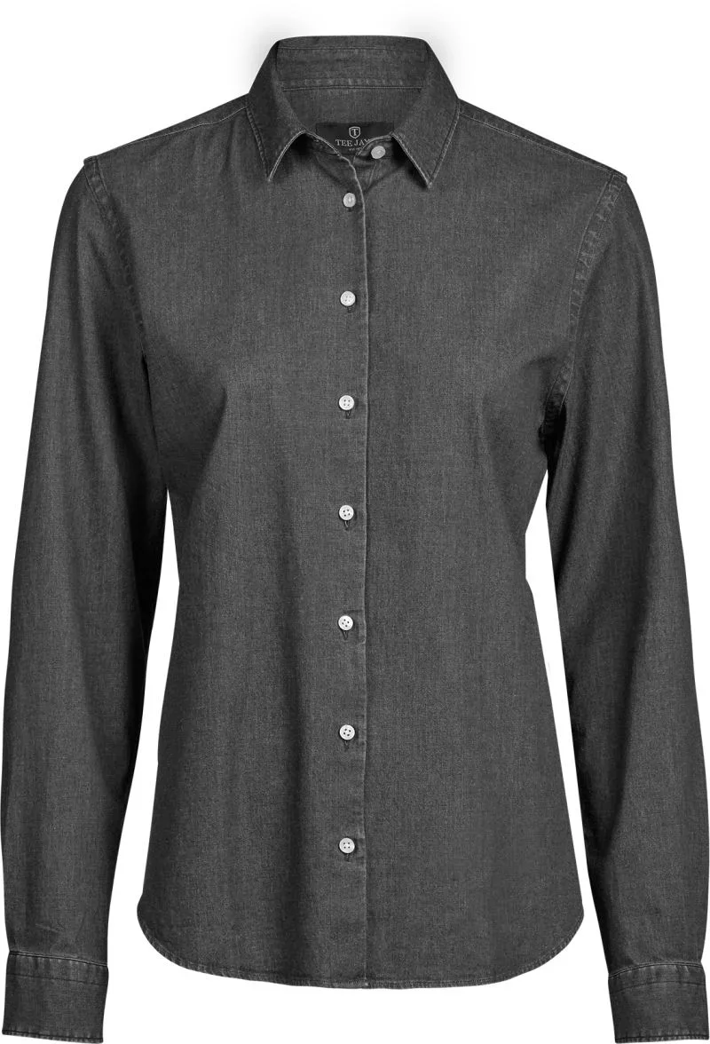 TEE JAYS TJ 4005 – Denim Bluse langarm – Black Denim