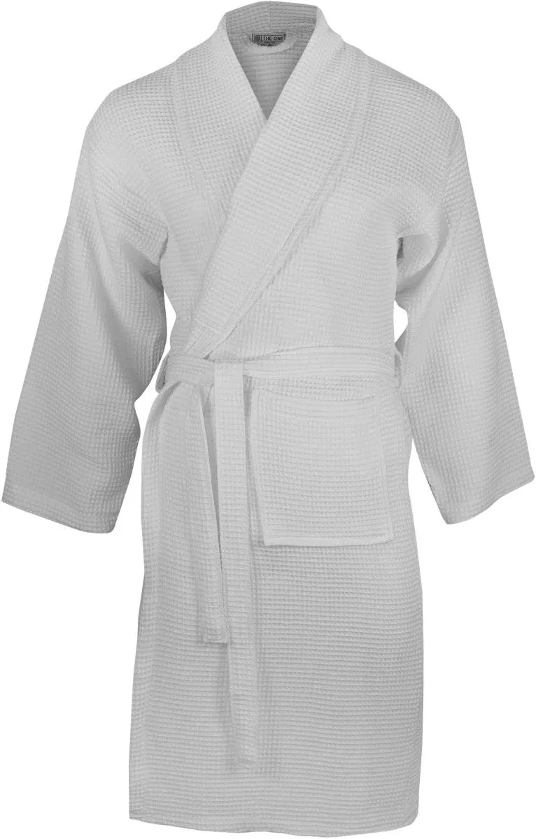 The One Towelling Waffle Bathrobe – Waffel Bademantel – White