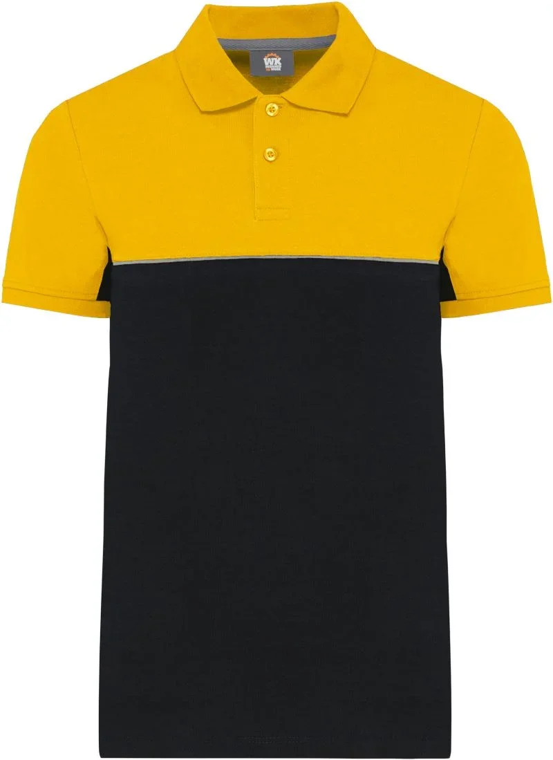 Kariban WK 210 – Workwear Piqué Polo – Black/Yellow