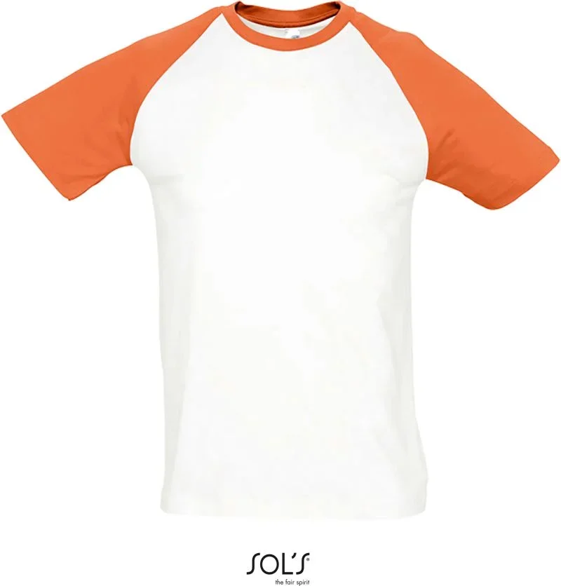 SOL's Collection Funky – Herren Raglan T-Shirt 2-farbig – White/Orange