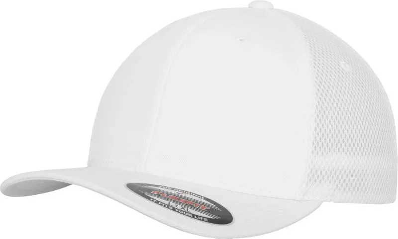 Flexfit 6533/6533T – 6 Panel Mesh Kappe – White
