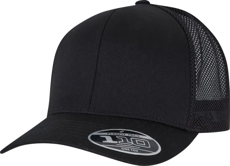 Flexfit 110T – 6 Panel Trucker Kappe – Black/Black