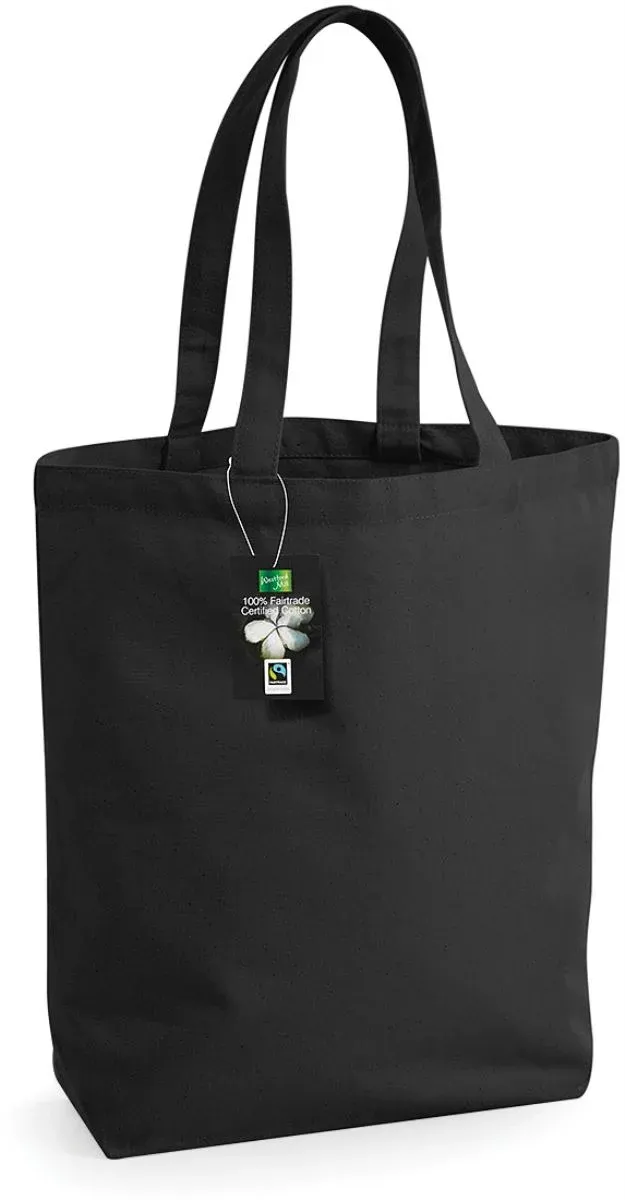 Westford Mill W 671 – Fairtrade Baumwoll Shopper – Black