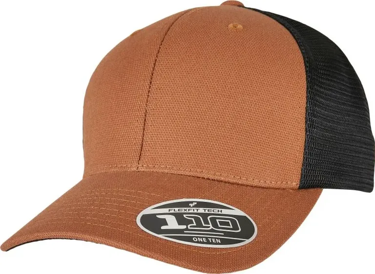 Flexfit 110ST – 6 Panel Trucker Kappe "Canvas" – Toffee/Black