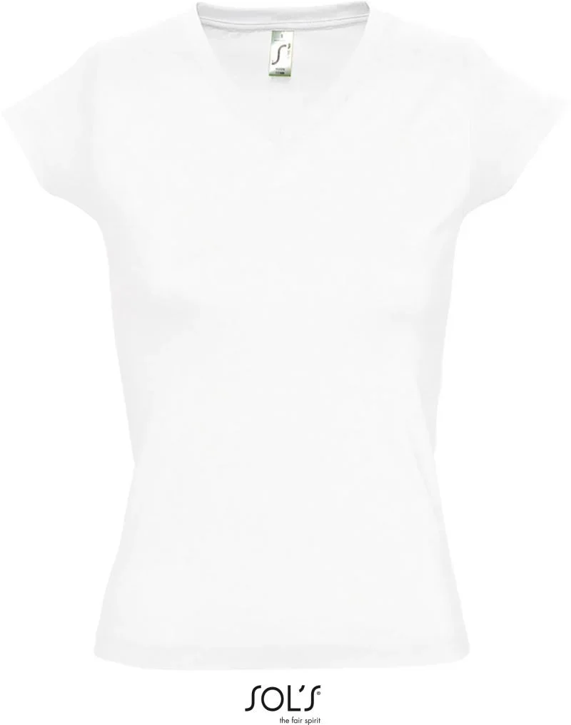 SOL's Collection Moon – Damen V-Ausschnitt T-Shirt – White