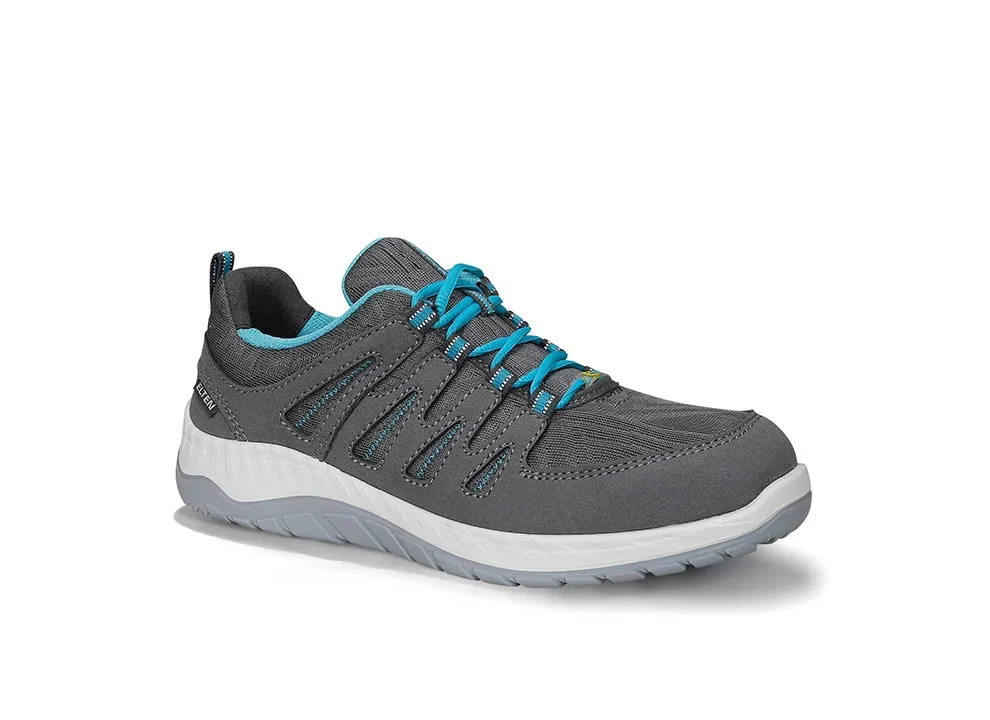 ELTEN MADDIE grey Low ESD S1PS – Grau/Türkis
