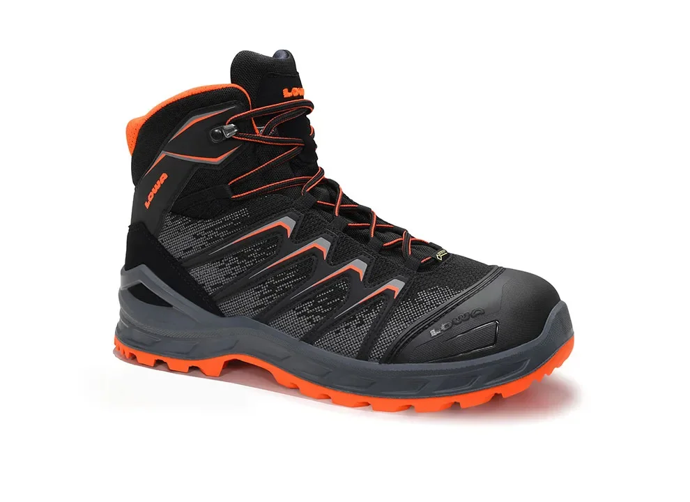 LOWA Work LARROX Work GTX® black Mid S3 – Schwarz/Orange