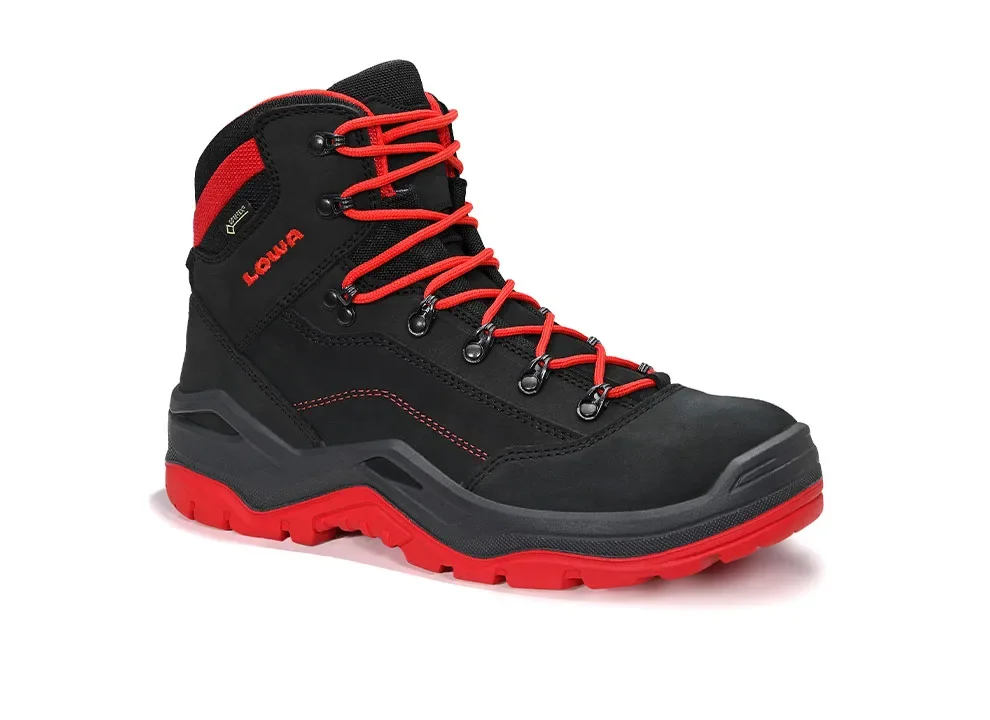 LOWA Work RENEGADE Work GTX® red Mid S3S WR – Schwarz/Rot