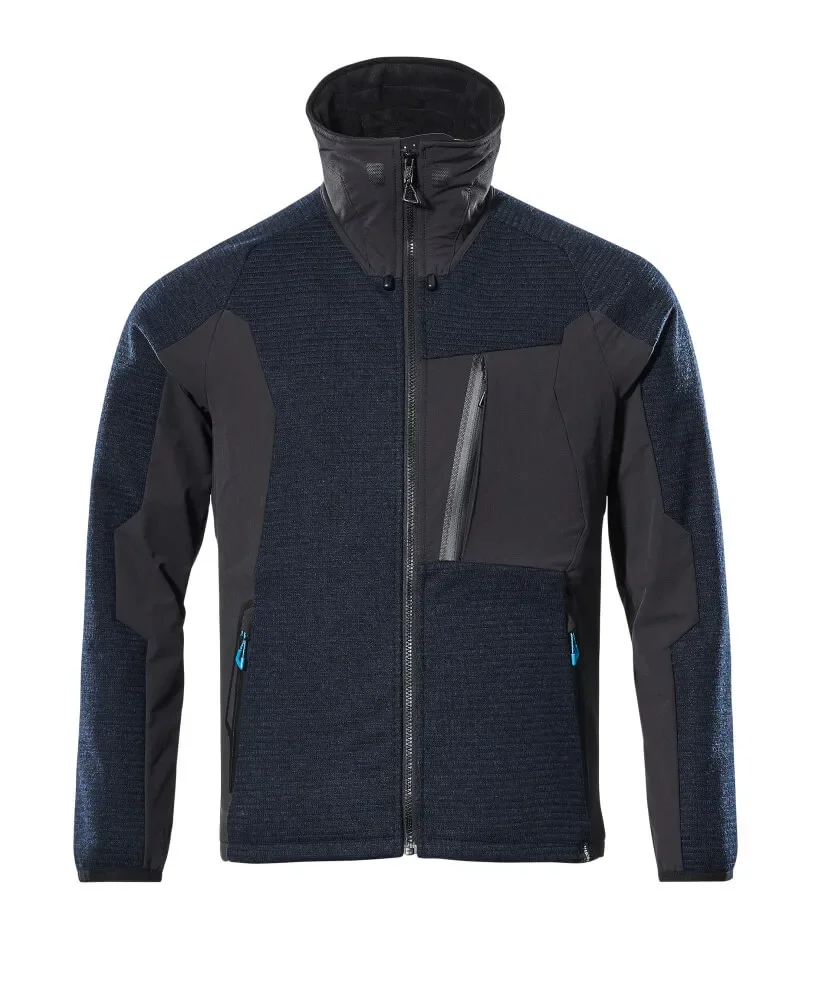 MASCOT® ADVANCED Strickjacke mit Reißverschluss 17105-309 – Schwarzblau/Schwarz