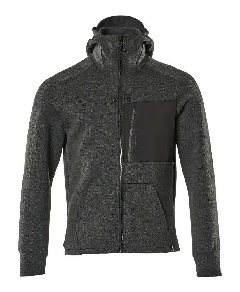 MASCOT® ADVANCED Kapuzenpullover mit Reißverschluss 17384-319 – Schwarz