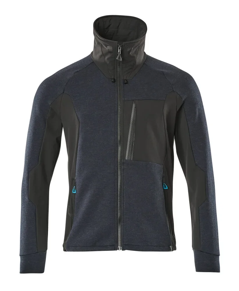 MASCOT® ADVANCED Sweatshirt mit Reißverschluss 17484-319 – Schwarzblau/Schwarz