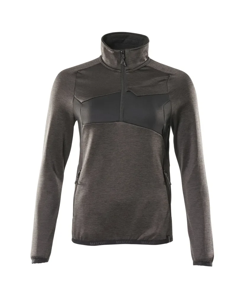 MASCOT® ACCELERATE Fleecejacke mit kurzem Reißverschluss 18053-316 – Dunkelanthrazit/Schwarz