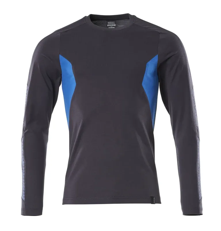 MASCOT® ACCELERATE Langarmshirt 18381-959 – Schwarzblau/Azurblau