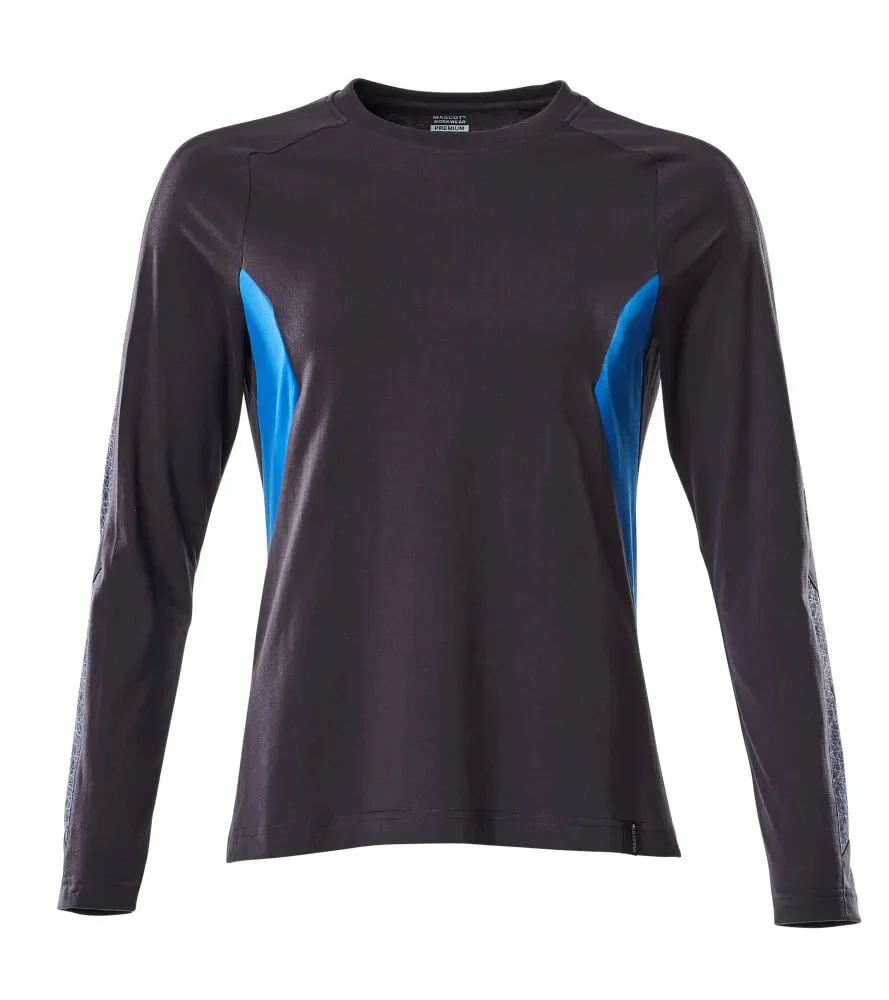 MASCOT® ACCELERATE Langarmshirt 18391-959 – Schwarzblau/Azurblau