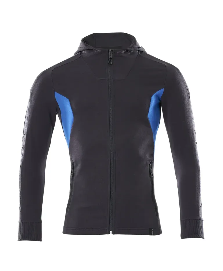 MASCOT® ACCELERATE Kapuzenpullover mit Reißverschluss 18584-962 – Schwarzblau/Azurblau