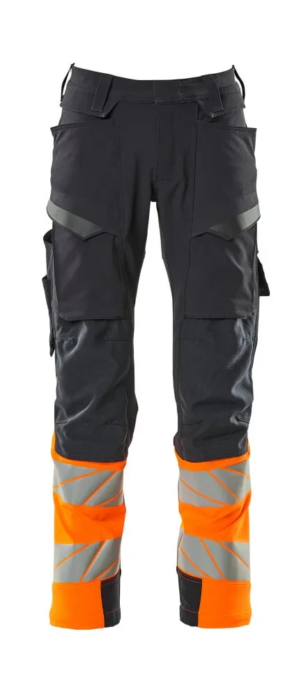 MASCOT® ACCELERATE SAFE Hose mit Knietaschen 19179-511 – Schwarzblau/Hi-vis Orange