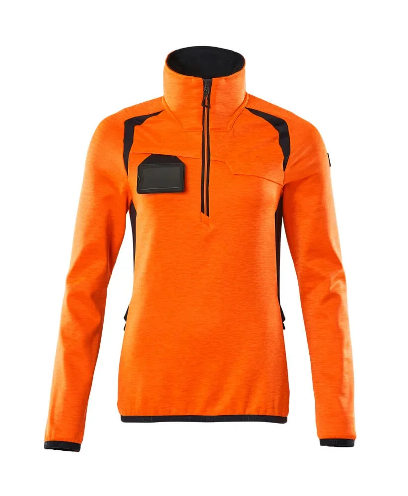MASCOT® ACCELERATE SAFE Fleecejacke mit kurzem Reißverschluss 19353-316 – Hi-vis Orange/Schwarzblau