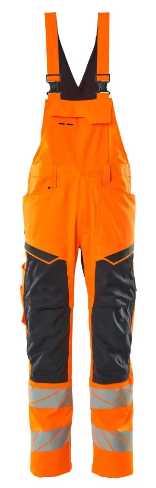MASCOT® ACCELERATE SAFE Latzhose mit Knietaschen 19569-236 – Hi-vis Orange/Schwarzblau