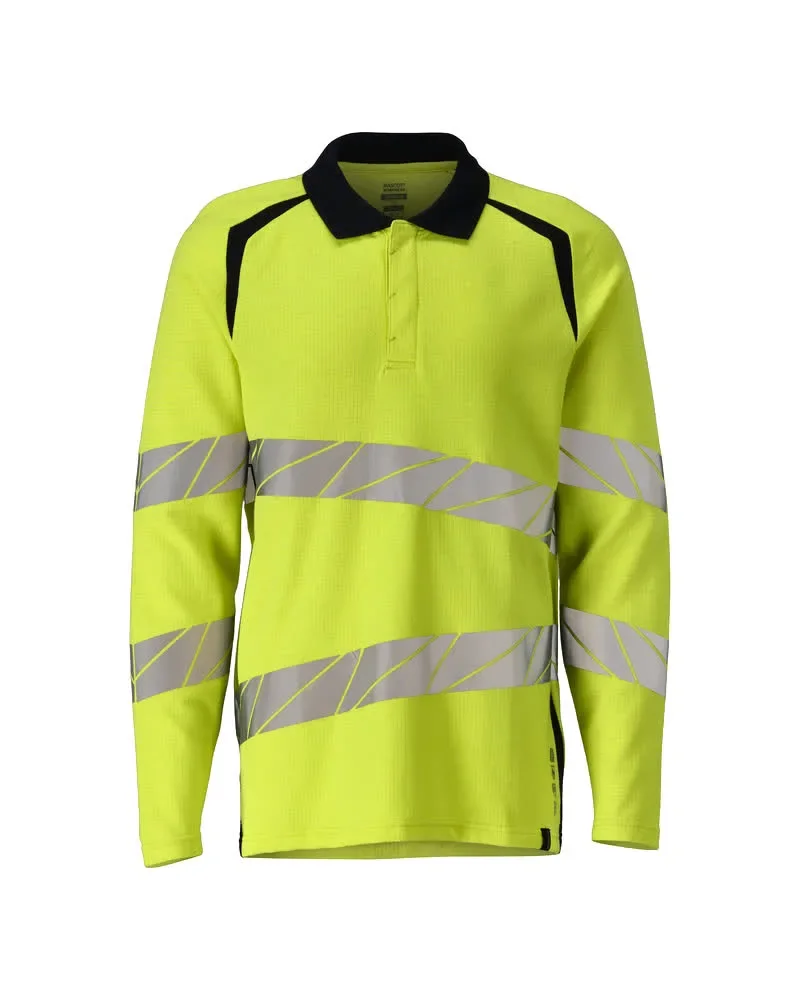 MASCOT® ACCELERATE MULTISAFE Polo-Shirt, Langarm 21383-327 – Hi-vis Gelb/Schwarzblau